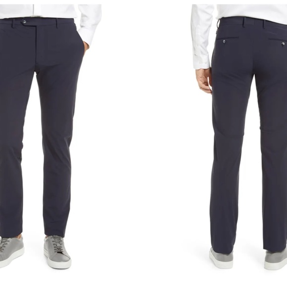 Zanella Noah Active Stretch Flat Front Dress Pants Mens Size 35